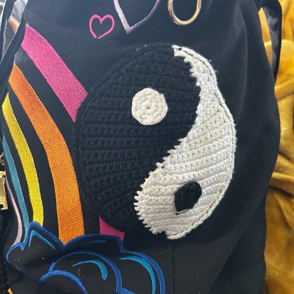 Aimee Kestenberg x Venessa Arizaga Black Embroidered Canvas Tote SOLD OUT ONLINE - Picture 5 of 11